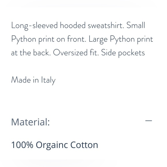 Marni Python Brushed Hoodie men’s size 48 made in Italy NWT $920 - Picture 5 of 5